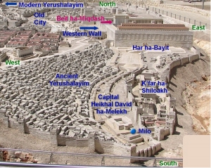 Ir Dawid, Kidron Valley & 2nd Beit Miqdash (model fm south)